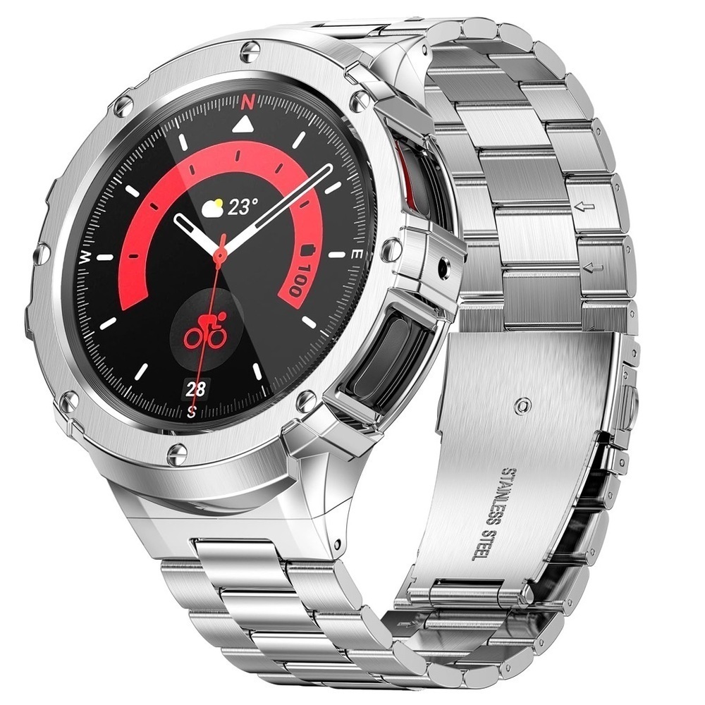 Stainless Steel Case Bands Compatible Samsung Galaxy Watch 5 Band/ 4 Bands 44mm
